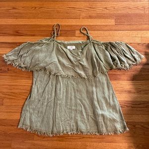 Size large off shoulder green top